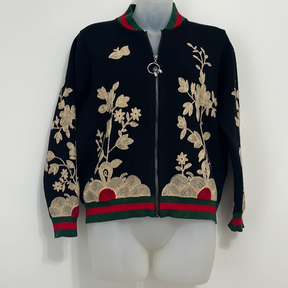 Embroidered baseball style jacket
